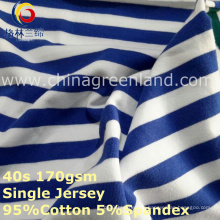 Cotton Spandex Stripe Yarn Dyed Jersey Fabric for T-Shirt Garment Textile (GLLML268)